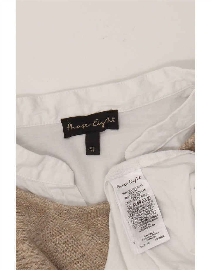Phase Eight Tunic Top pentru femei UK 16 Maro mare, viscoză, bloc de culoare