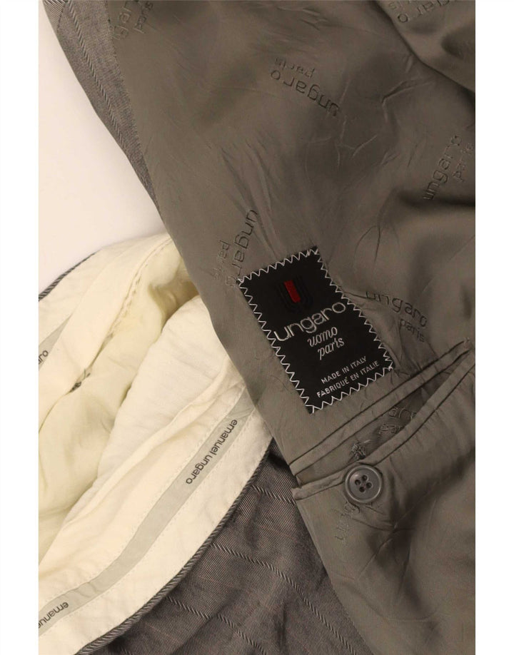 Costum 2 piese pentru bărbați Emanuel Ungaro UK 38 Mediu L34 L27 Gri cu dungi