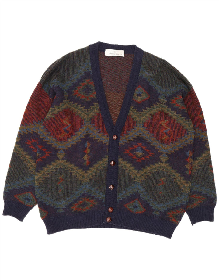 Pulover Cardigan St. Michael pentru bărbați Marks & Spencer, XL, bleumarin, retro
