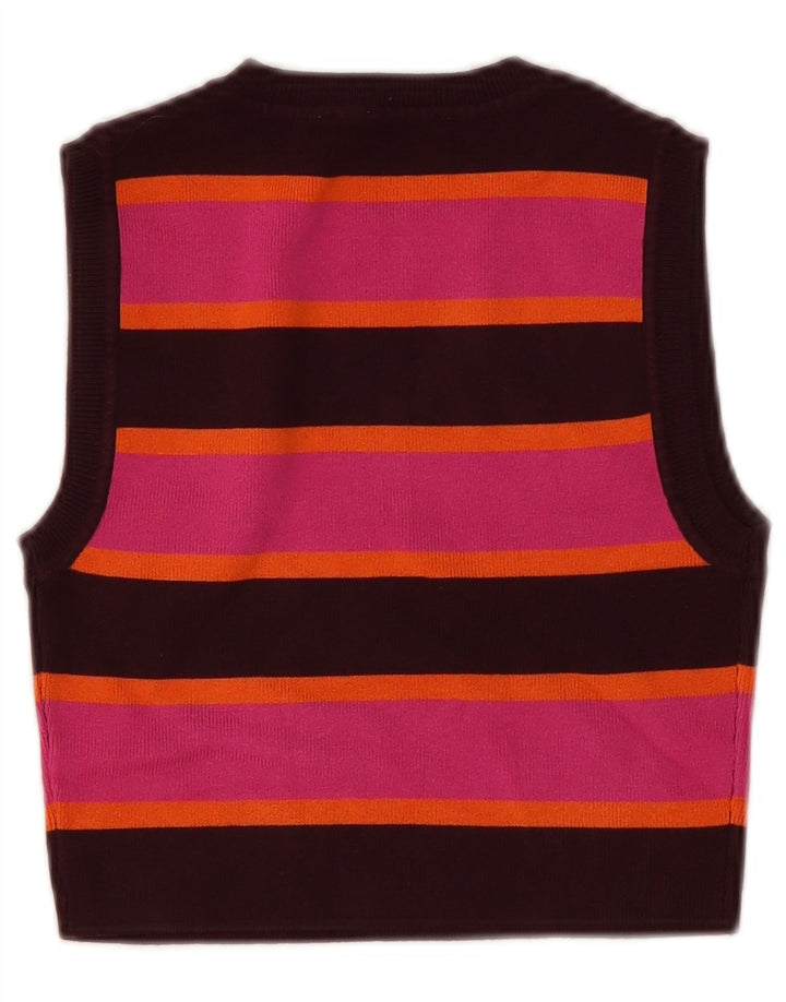 Vestă Crop Top Femei Zara UK 12 Medium Pink Striped
