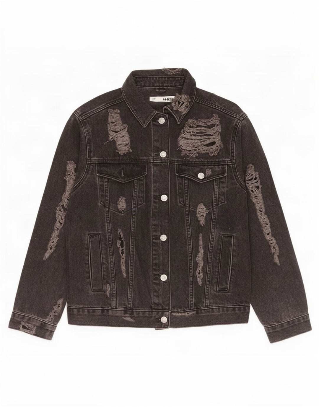 Jachetă de blugi supradimensionată pentru femei Topshop UK 10, bumbac negru mic