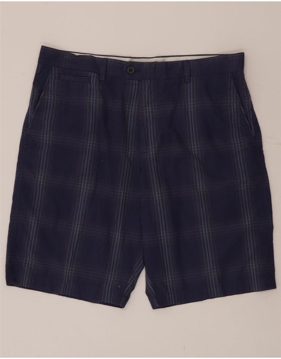 Pantaloni scurți chino pentru bărbați Marks & Spencer W36, bumbac cu carouri albastre mari
