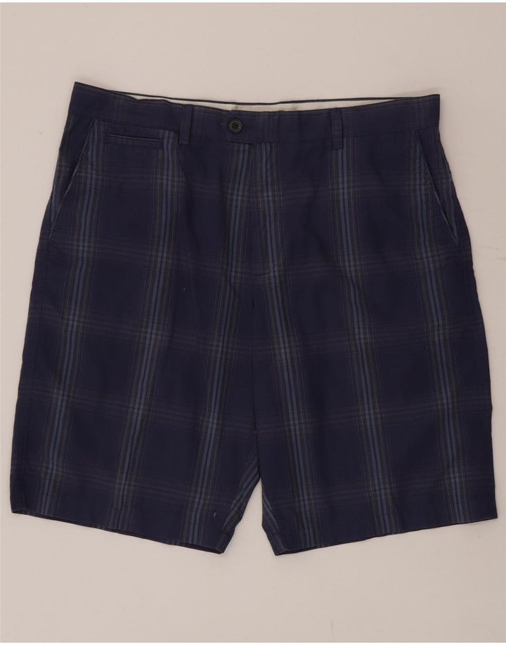 Pantaloni scurți chino pentru bărbați Marks & Spencer W36, bumbac cu carouri albastre mari