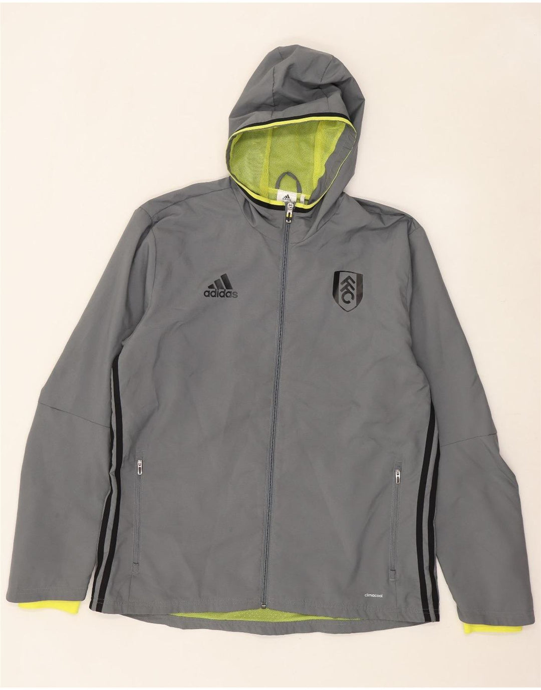Jachetă de ploaie cu glugă pentru bărbați Adidas Climacool Graphic UK 40 Poliester mare gri