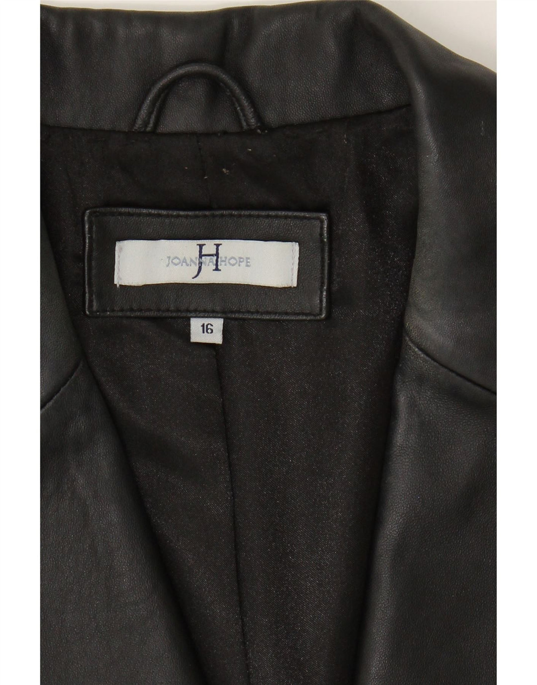 JOANNA HOPE Womens Leather Jacket UK 16 Large Black Leather Vintage Joanna Hope and Second-Hand Joanna Hope from Messina Hembry 