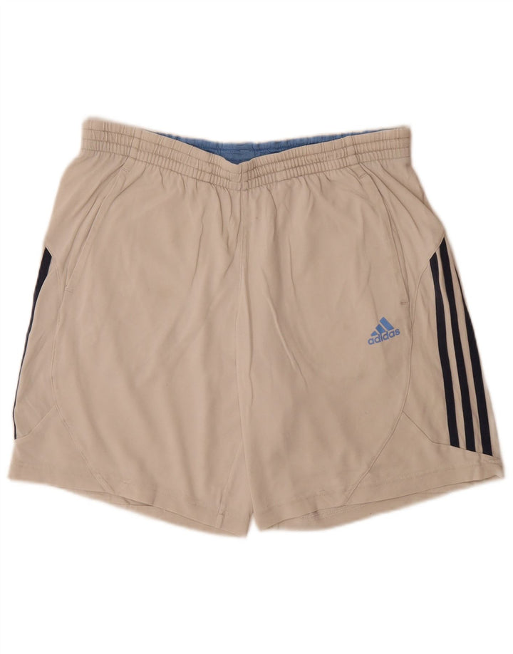 Pantaloni scurți sport pentru bărbați Adidas Climalite, bumbac mediu bej