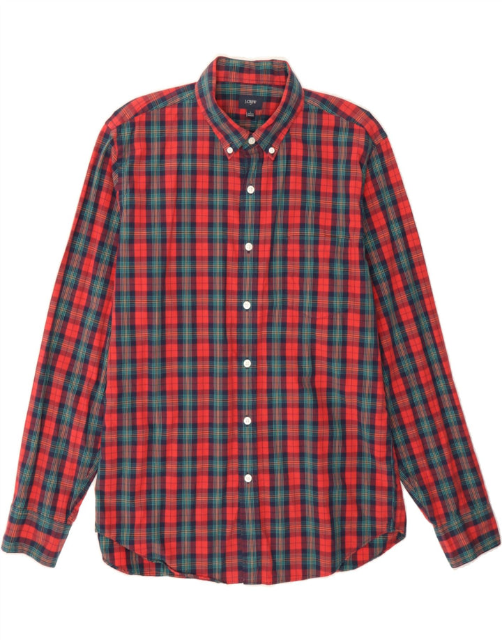 J. CREW Mens Shirt Large Red Check Cotton Vintage J. Crew and Second-Hand J. Crew from Messina Hembry 