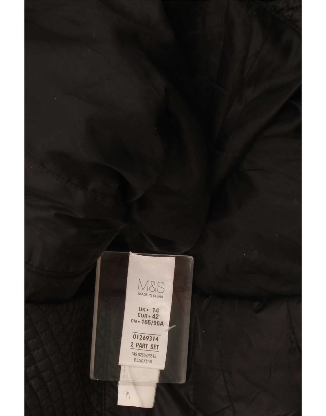 Jachetă matlasată cu glugă pentru femei Marks & Spencer UK 14 Poliester negru mare