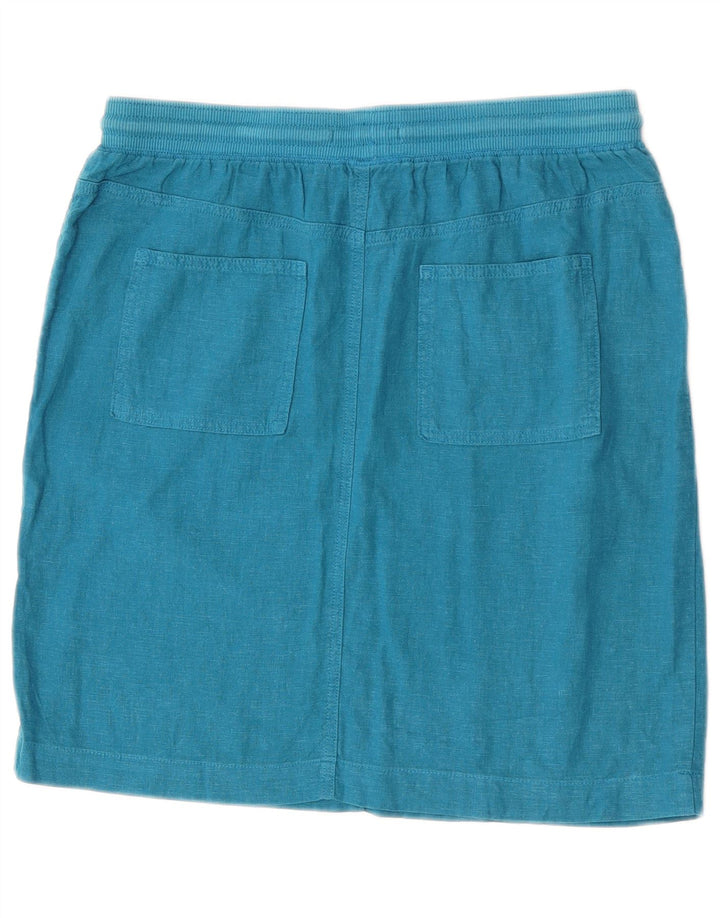 Fusta dreaptă pentru femei Marks & Spencer UK 12 Medium W30 Blue Linen