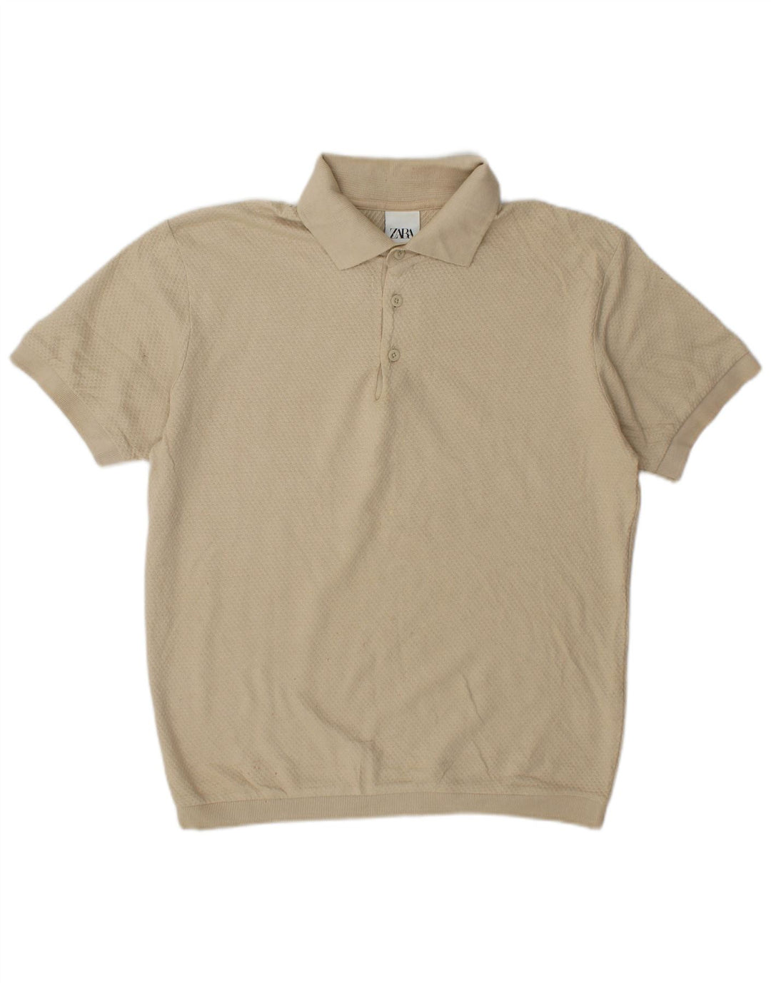 Tricou polo pentru bărbați Zara, bumbac, bej mediu