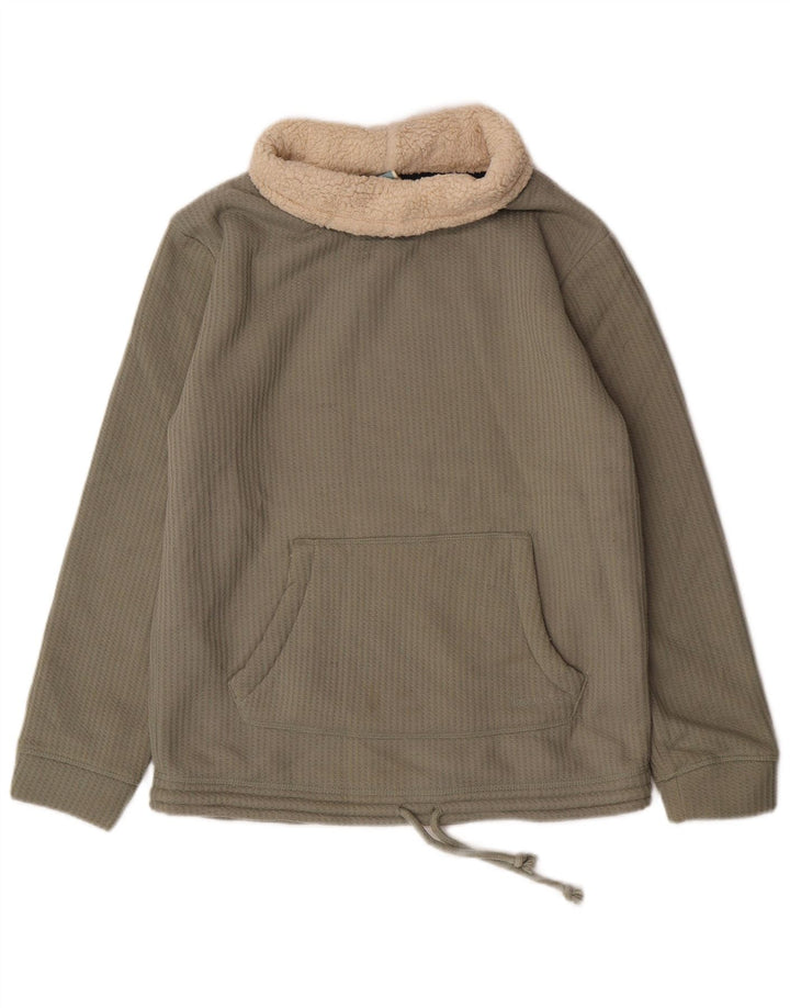 Weird Fish pentru femei Sherpa Gât rulat Pulover UK 12 Medium Green