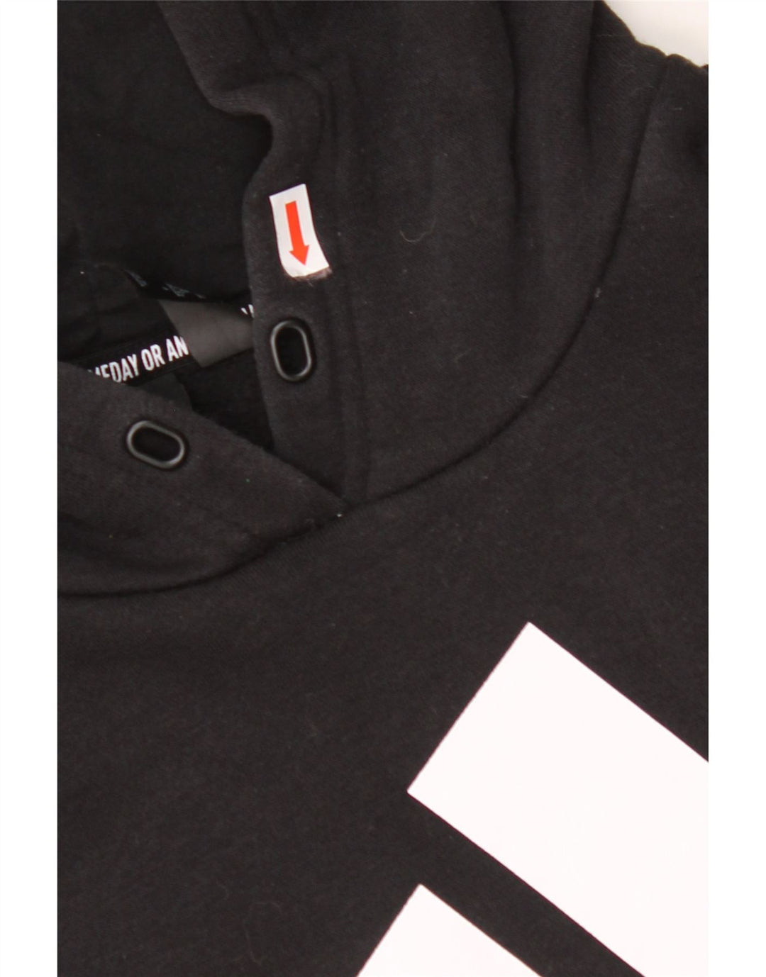 ADIDAS Pulover cu glugă cu grafic pentru femei UK 24/26 2XL bumbac negru