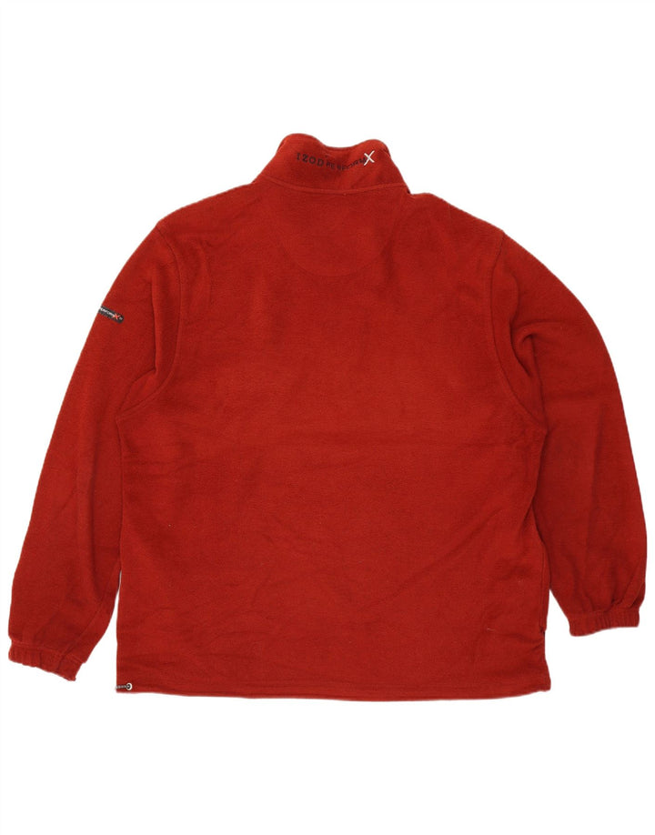 Pulover Izod pentru bărbați, cu fermoar și gât, poliester roșu XL