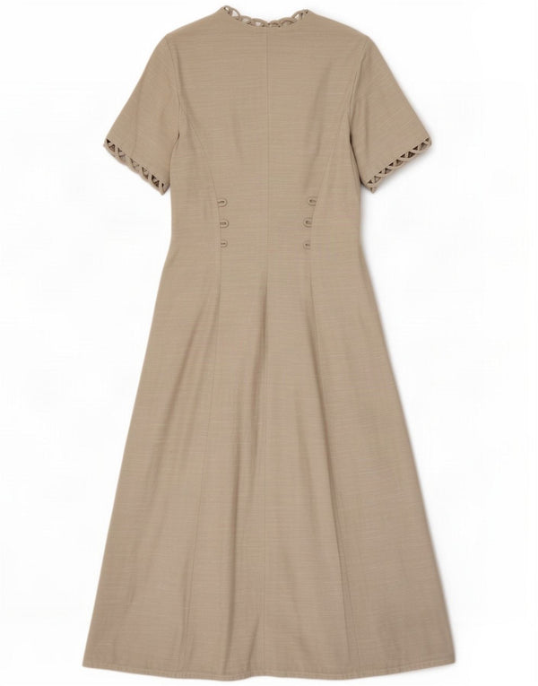 Rochie maxi cu mâneci scurte de epocă pentru femei UK 12 Medium Grey