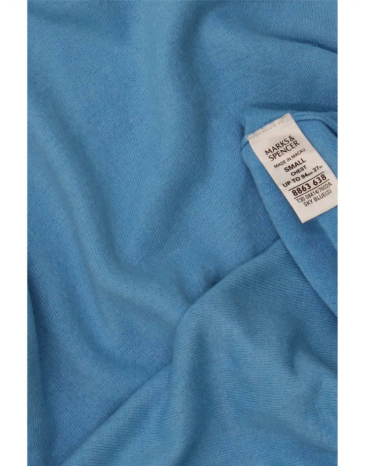 Pulover cu decolteu în V cu autograf pentru bărbați Marks & Spencer, mic albastru acrilic
