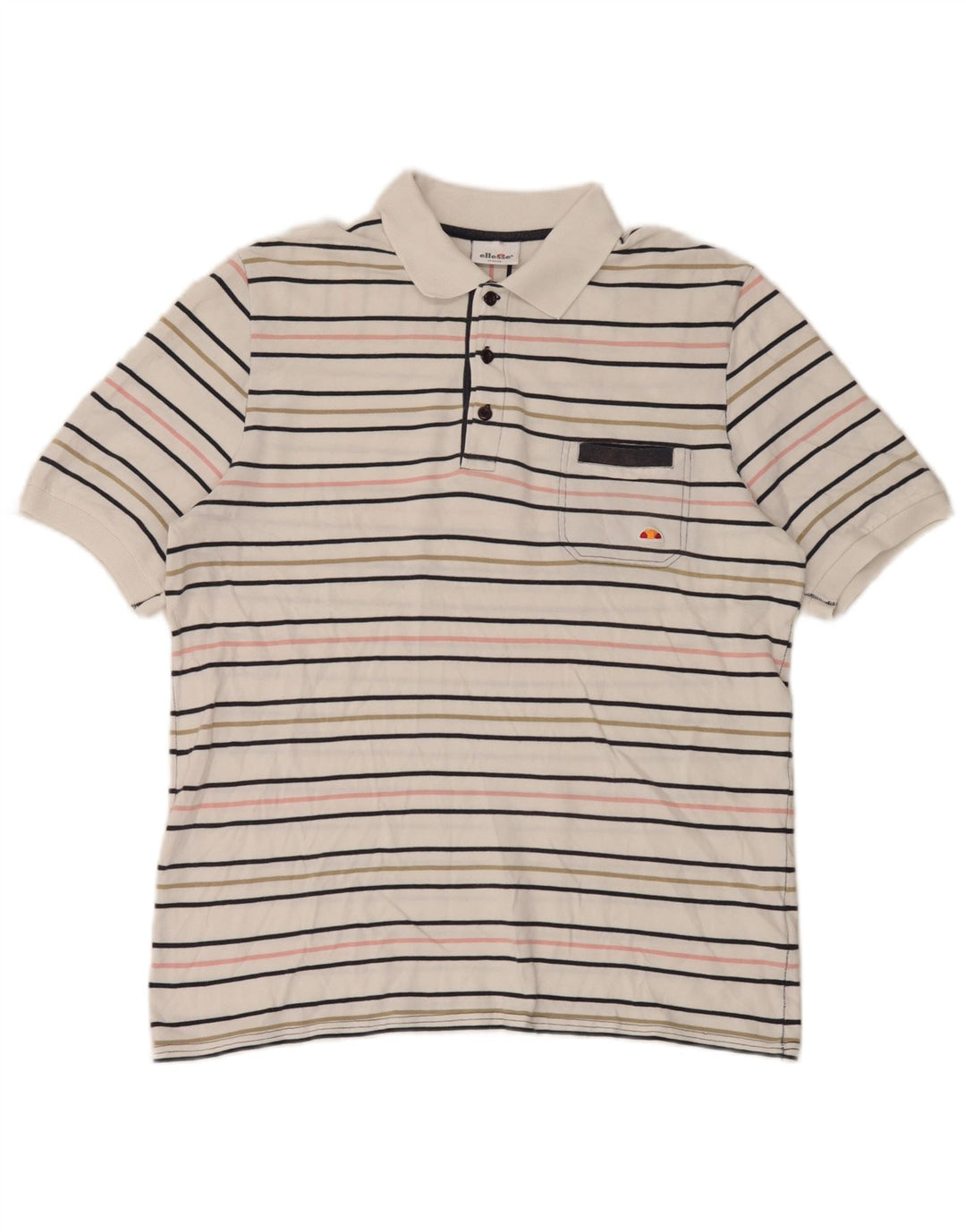 Tricou polo pentru bărbați Ellesse, bumbac cu dungi albe mari