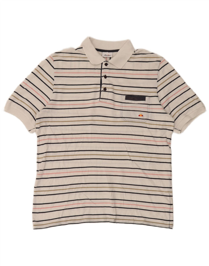 Tricou polo pentru bărbați Ellesse, bumbac cu dungi albe mari