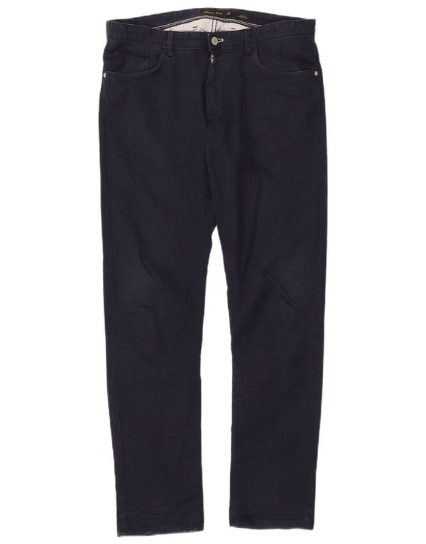 Massimo Dutti Pantaloni casual Slim Fit pentru bărbați EU 42 Large W32 L31 Bleumarin