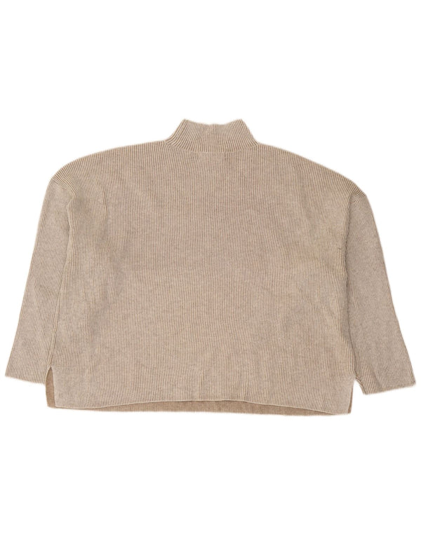 Pulover cu gât țestoasă pentru femei Marks & Spencer UK 18 XL Bej cu dungi