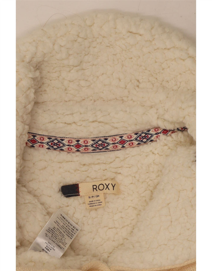 Jachetă de trening Sherpa ROXY pentru femei UK 10, bumbac alb, mic