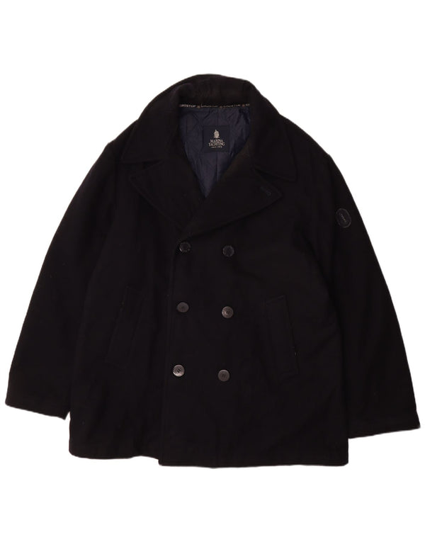 Marina Yachting Mens Pea Coat IT 54 2XL Navy Blue Wool