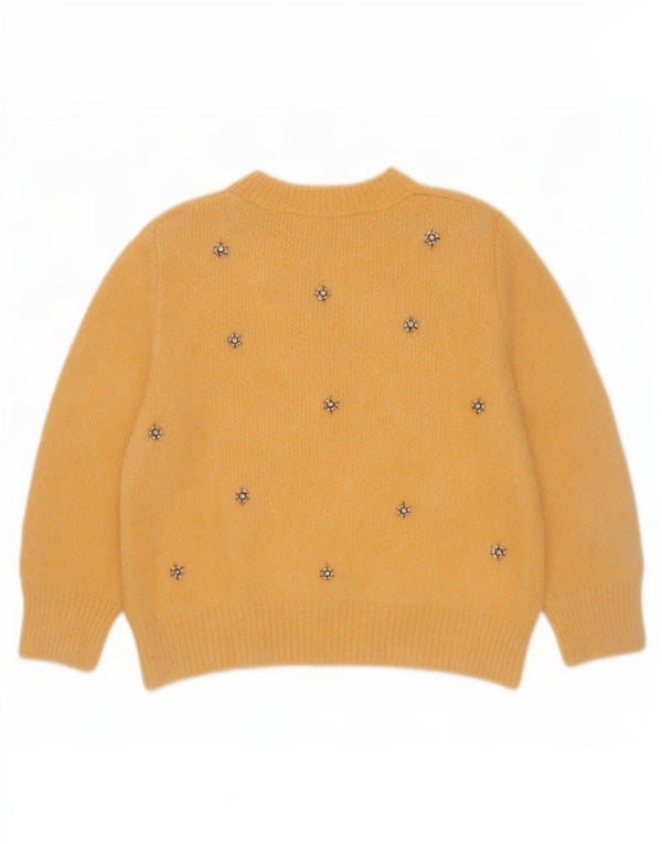 Pulover de damă Zara Crop Crew Deck Pulover UK 10 Mic Galben Floral