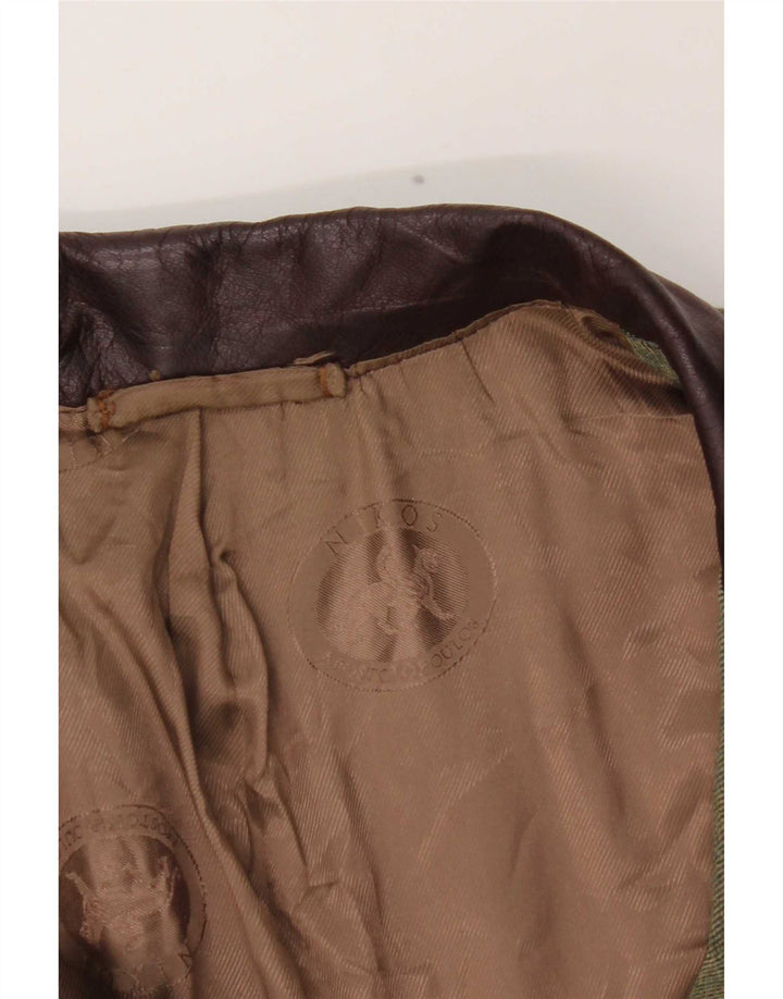 Jachetă vintage pentru bărbați cu 3 nasturi, UK 38 Medium Khaki Colorblock
