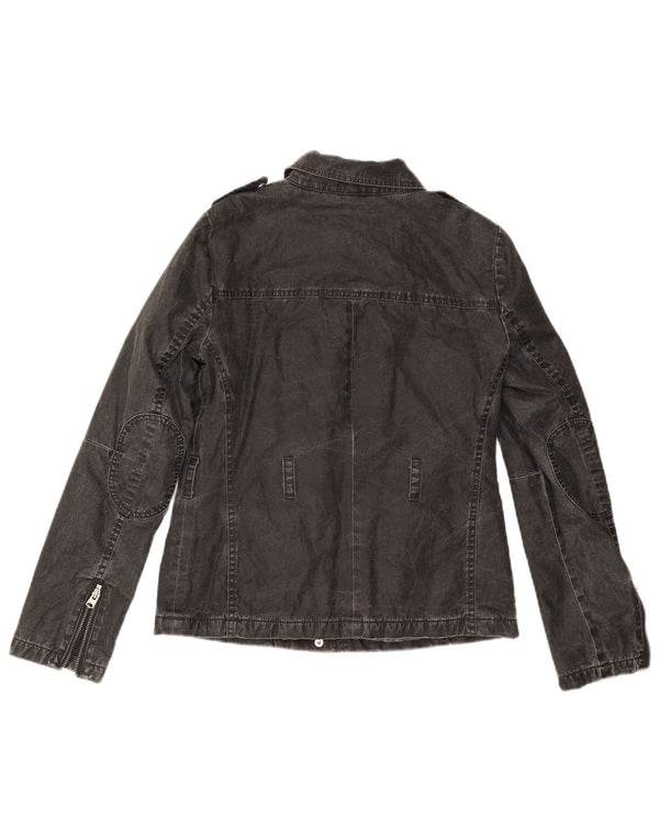 Topshop Jachetă de blugi pentru femei UK 8 Small Black Poliacrilic