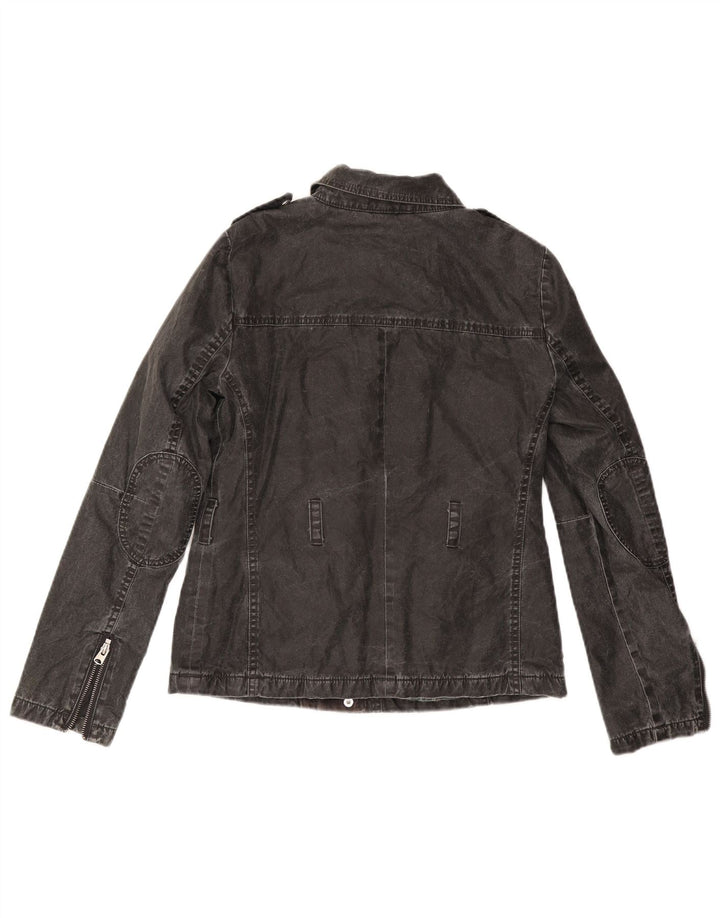 Topshop Jachetă de blugi pentru femei UK 8 Small Black Poliacrilic