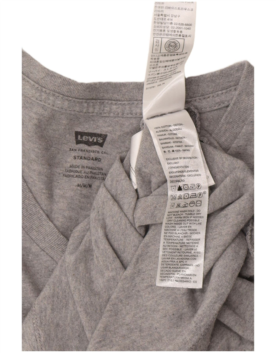 Tricou standard pentru bărbați LEVI'S Top din bumbac gri mediu