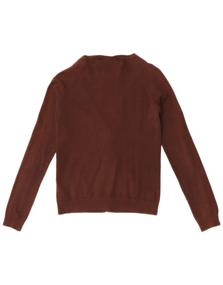 Pulover cardigan pentru femei Zara UK 12, bumbac maro mediu