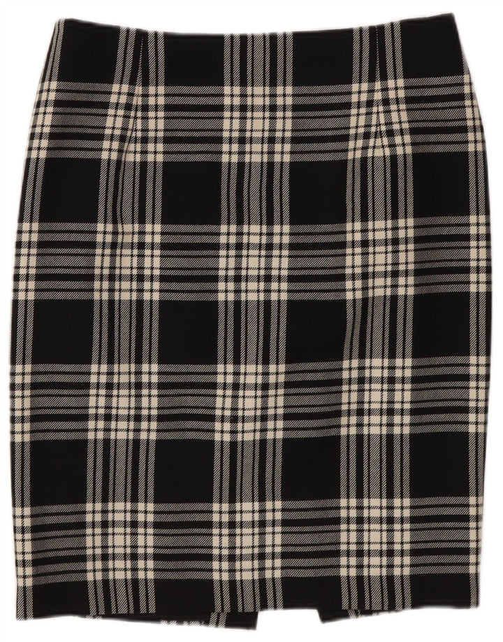 Fusta creion vintage pentru femei W26, carouri negru mici