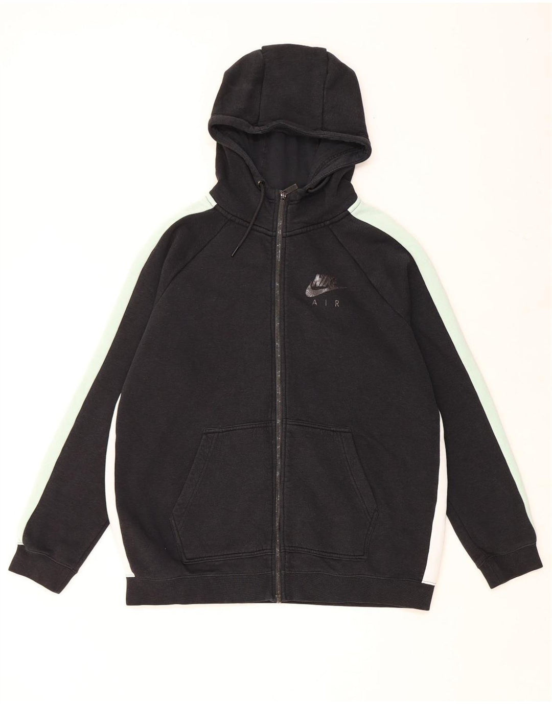 Pulover NIKE pentru bărbați, cu fermoar, bumbac color bloc mare, negru