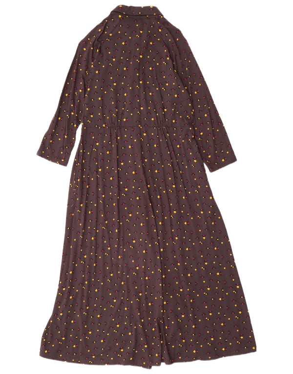 White Stuff Rochie cămașă maxi cu mâneci 3/4 pentru femei UK 10 Small Grey Spotted