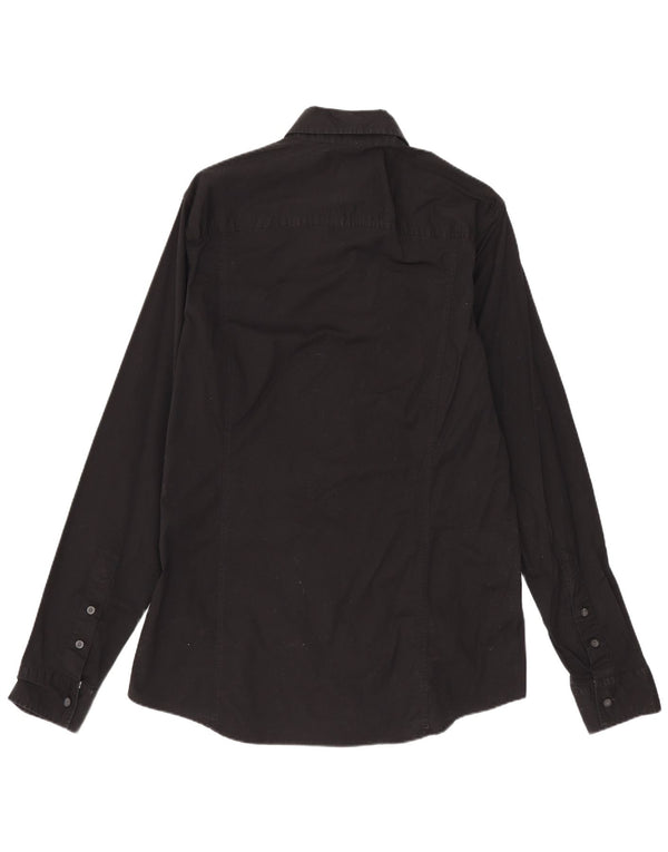 Cămașă pentru bărbați Calvin Klein Jeans, bumbac negru mediu
