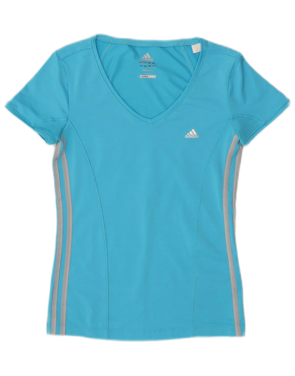 Tricou Adidas Climacool pentru femei Top UK 10 Small Blue Poliester