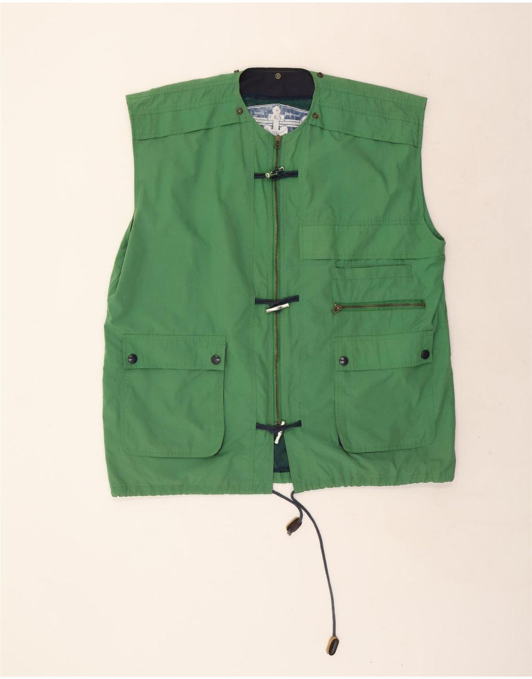 Gilet vintage pentru bărbați, UK 44 2XL, verde, poliester
