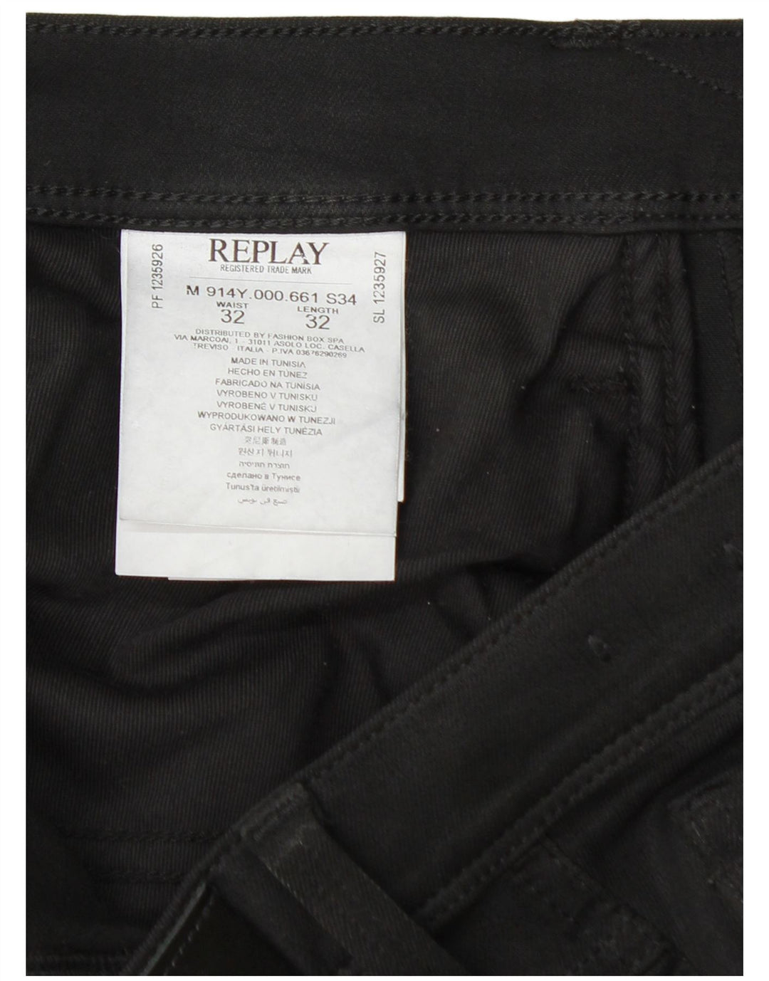 Replay Blugi subțiri Anbass distressed pentru femei W32 L30 bumbac negru