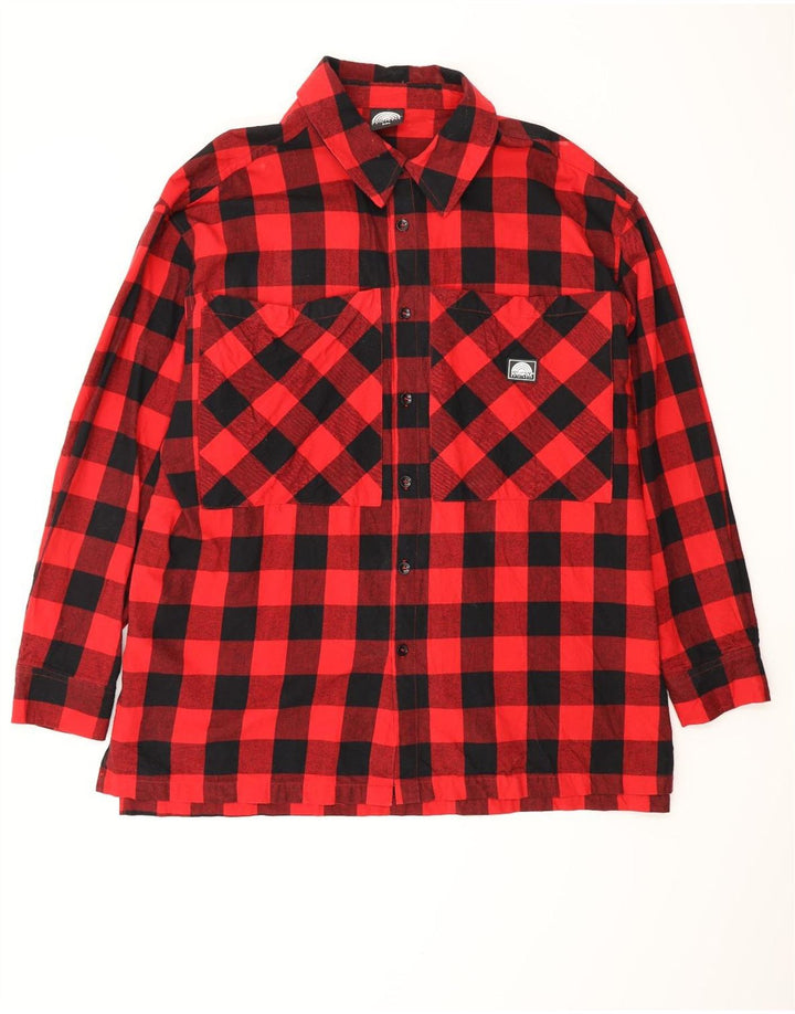 Cămașă de flanel pentru bărbați SOUTHPOLE 2XL, bumbac vichy roșu