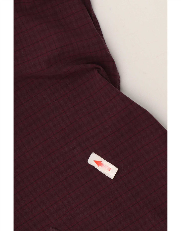 Cămașă pentru bărbați Calvin Klein, bumbac vichy burgundy mediu