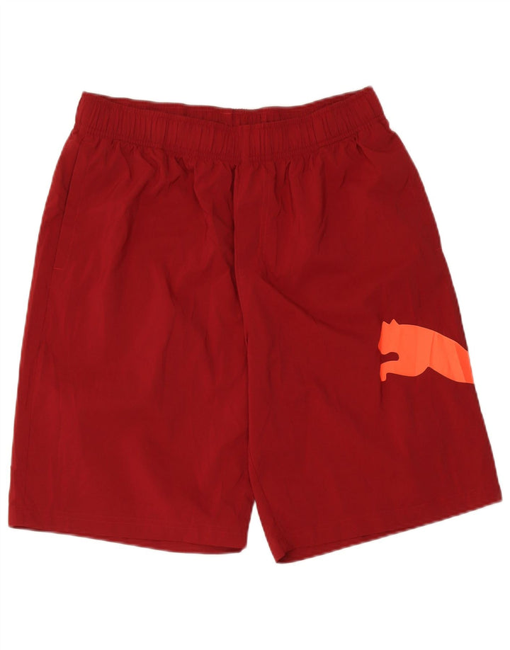 Pantaloni scurți sport grafic Puma pentru bărbați, mari, din poliester burgundy