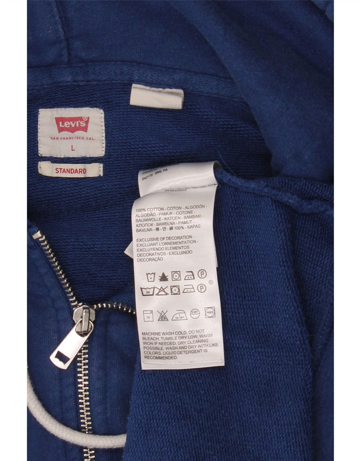 Pulover Levi's Standard cu fermoar pentru bărbați, bumbac mare, albastru