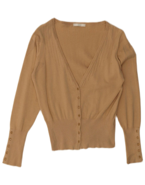 MARKS & SPENCER Pulover Crop Cardigan pentru femei UK 12 Medium Bej Bumbac