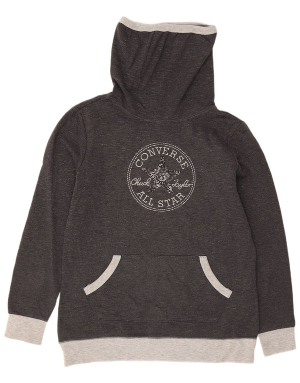 Converse Womens Graphic Sweatshirt Jumper UK 10 Small Grey Colourblock