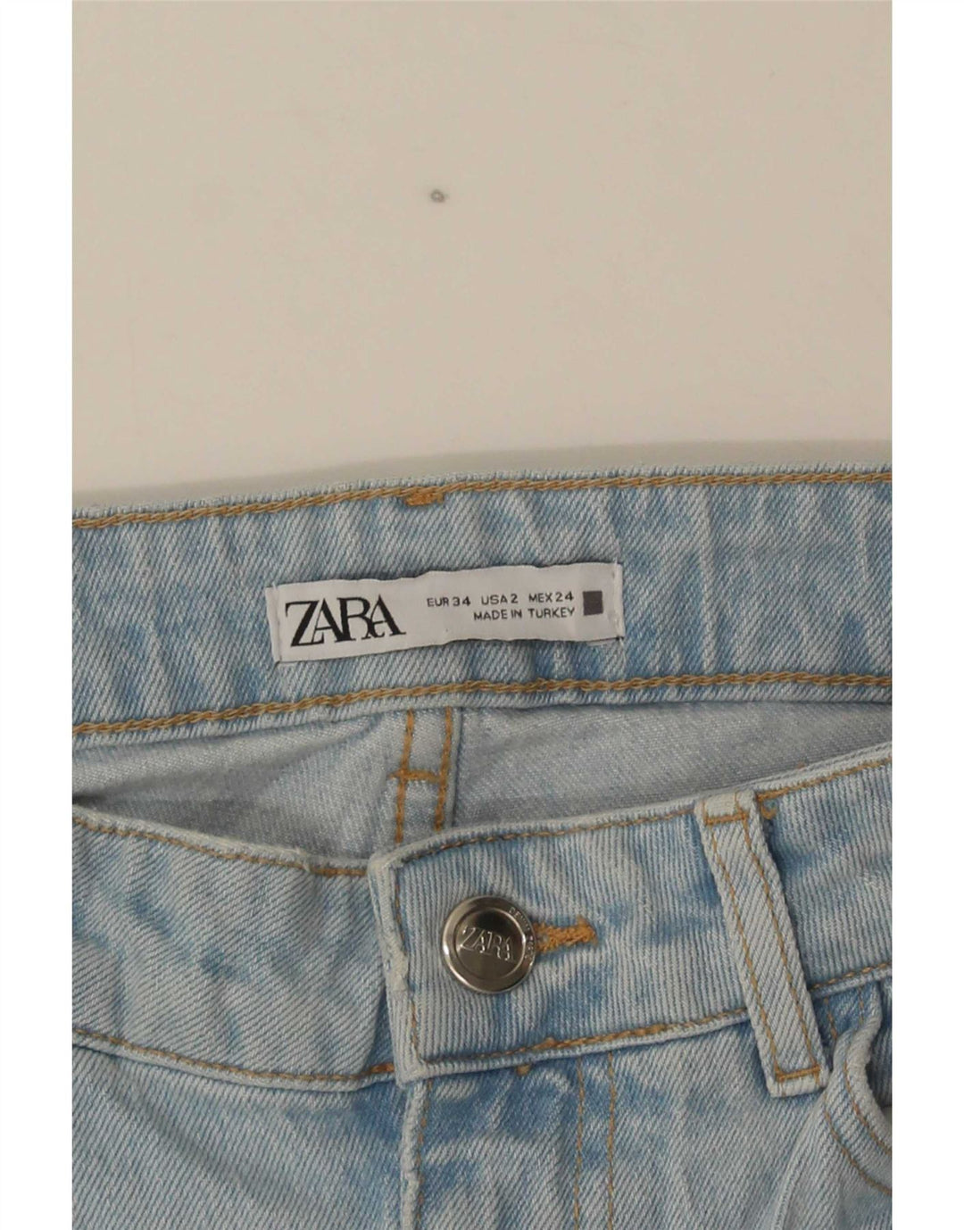 Blugi evazați înalți pentru femei Zara EU 34 2XS W24 L36 Albastru