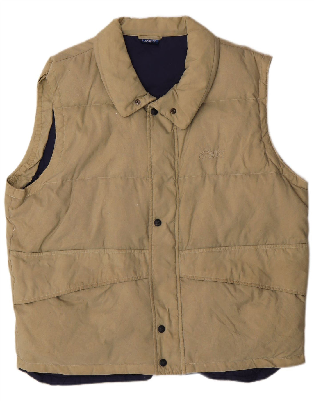 Gilet căptușit pentru bărbați Asics UK 40, mare, bej, poliamidă