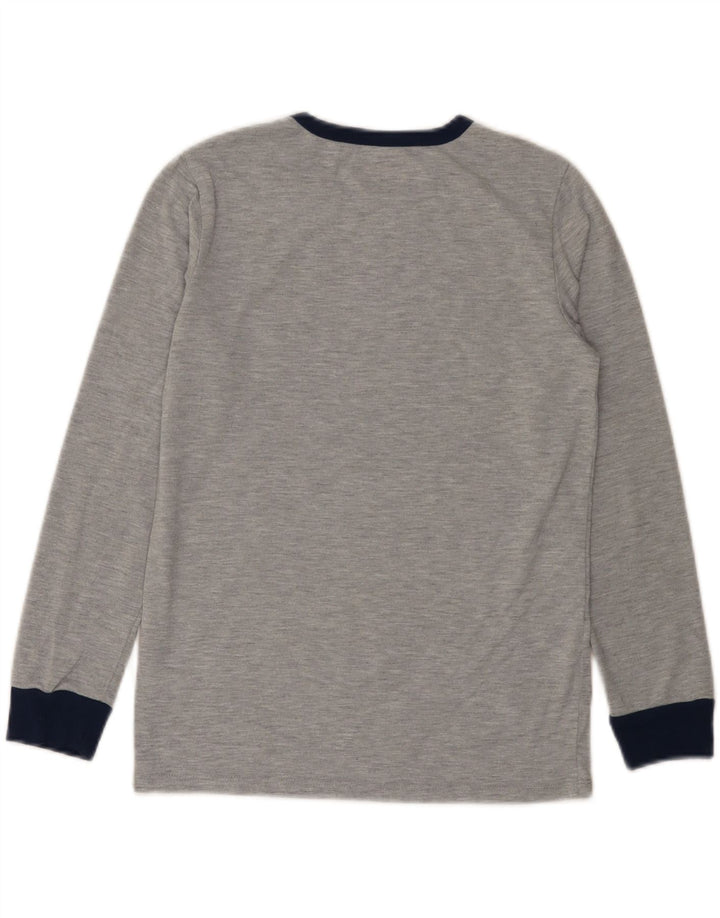 Eddie Bauer Top grafic pentru băieți cu mânecă lungă, 10-11 ani, gri mediu cu pete