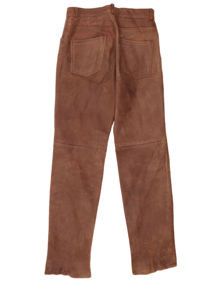 Pantaloni din piele vintage pentru bărbați W30 L34 maro