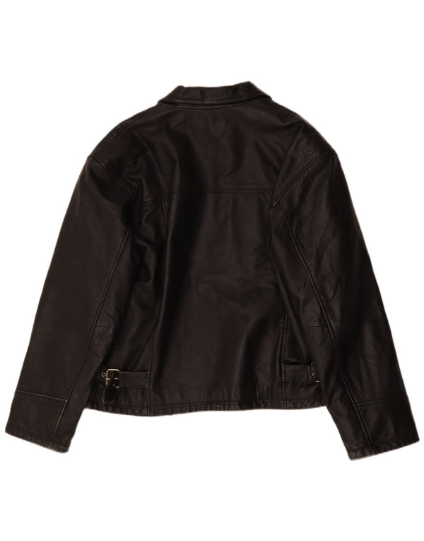 Geacă de piele vintage pentru bărbați IT 54 XL neagră