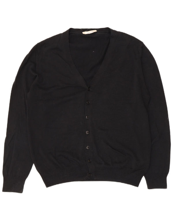Pulover cardigan pentru bărbați Zara, mare, negru, bumbac